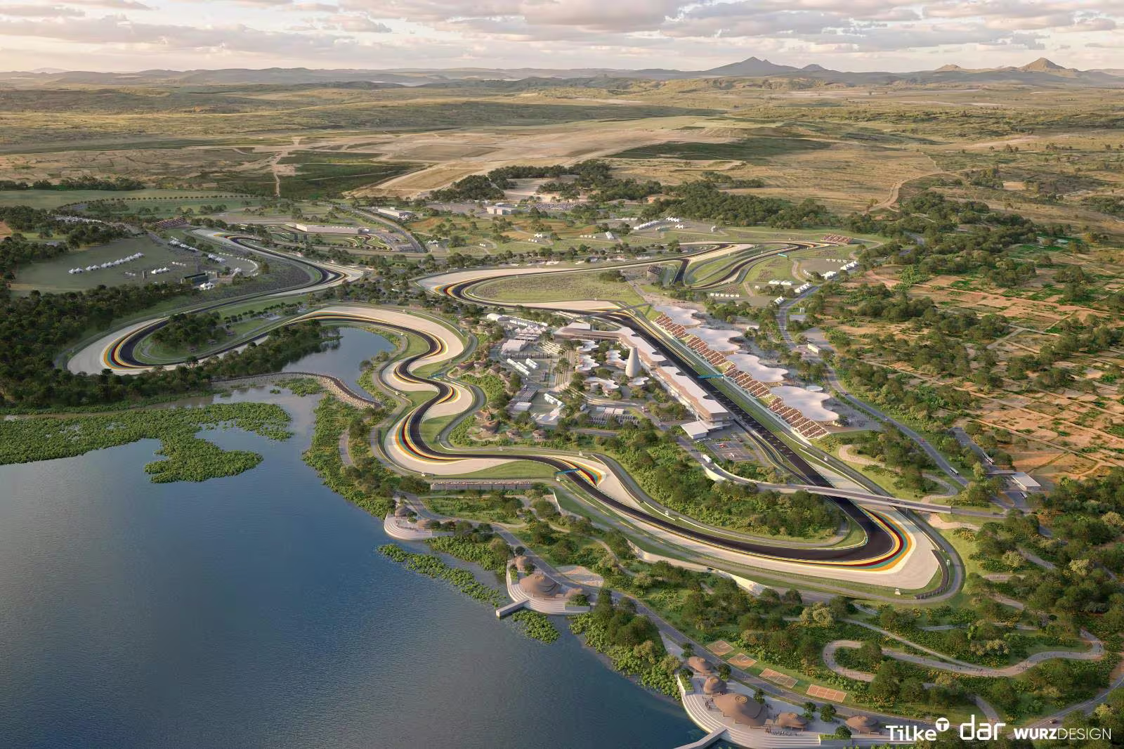 An impression of what Rwanda's proposed Formula 1 circuit in Bugesera could look like. The illustration is conceptual and does not necessarily represent the final circuit design.